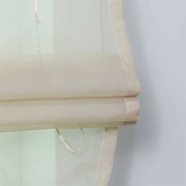 Romersk rullegardin Loop gardiner Køkken romerske rullegardiner Gennemsigtig rullegardin Loop gardiner Moderne Voile Sand LxH 140x155cm 1 stk