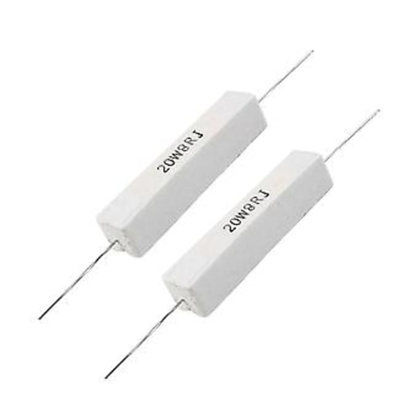 2 st Trådlindad Keramisk Cementmotstånd 8 Ohm 20w 5%