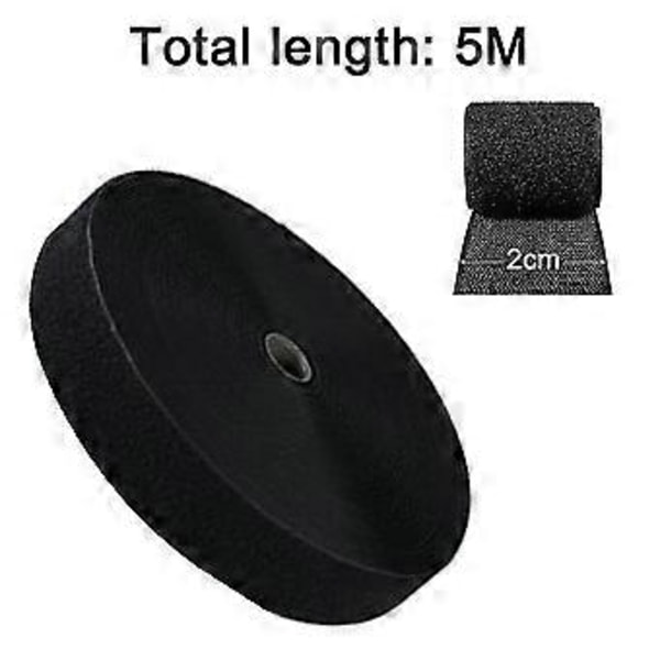 Kardborreband Självhäftande Fäste Rulle, Bredd 20 mm, Längd 5 Meter Nylon Självhäftande Remmar Fäste För Hemmakontor Skola Bil Och Hantverk