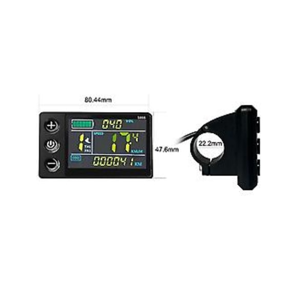 LCD-S866 Elektrisk Cykel LCD Display Instrument 24V 36V 48V Elektrisk Cykel Modifikation, W
