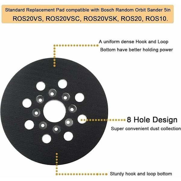 125 mm slibepude Kompatibel med Bosch PEX 220 A,GEX 125-1 AE,PEX 220 AE, Skil 7402/7490,2 stk..
