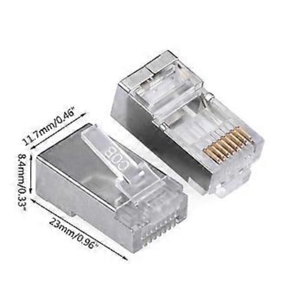10 stk. Skjermede RJ45-kontakter Modulær Plugg - FTP 8P8C Nettverk RJ 45 Kabel Krymp Ethernet-kontakt
