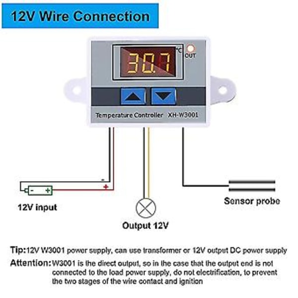 4st Xh-w3001 Digital Temperaturmodul Tat S Sond Elektronisk Th