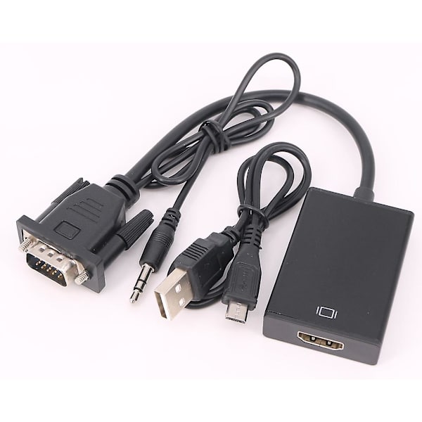 VGA-HDMI-kaapelimuunnin VGA-HDMI-kaapelitietokoneliitäntä TV-äänikaapeliliitin