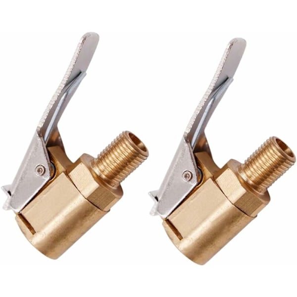 2 Pcs Car Tire Valve Adapter 8mm Tip Pump Brass Inflator Valve Clip Clamp Connector Adapter for Car or Truck Tire