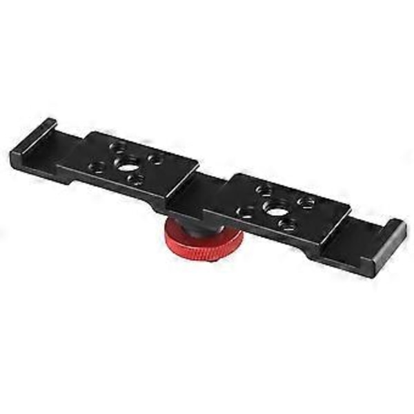 Aluminium Trippel Cold Shoe Mount Platta Fäste för Kamera Mikrofon LED-ljus Montering