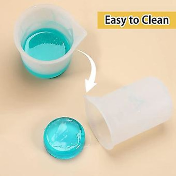 Silikone Resin Målesæt, 100ml 250ml 600ml Silikone Resin, Resin Silikone Rørepind, Dråbetæller Ng S