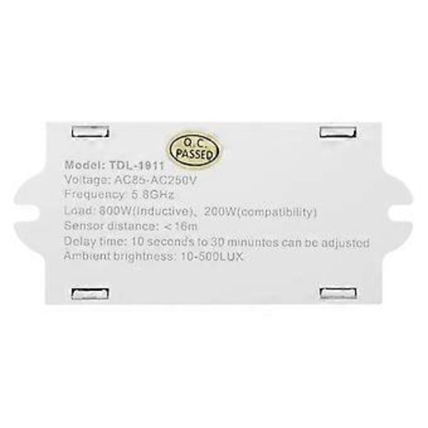 Mikrobølgesensor Kontakter Radar Induktion Automatisk Identificering TDL-1911 5.8GHz AC85-250V