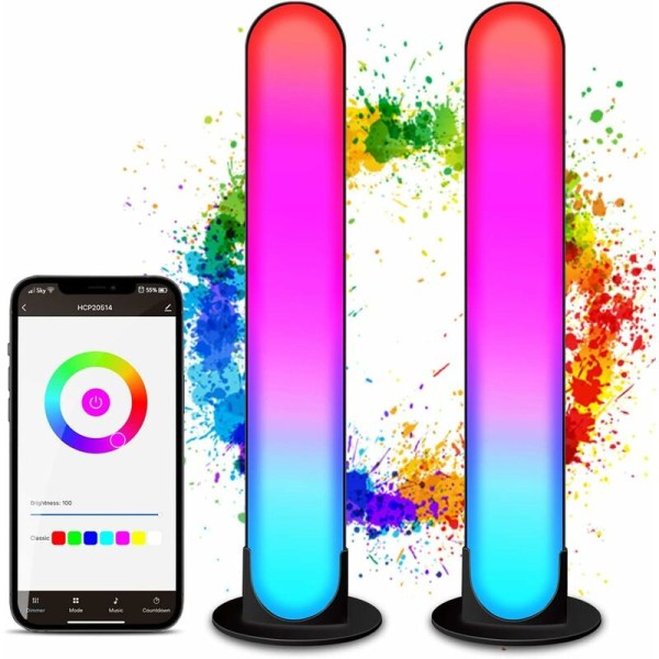 LED-omgivelseslys, Bluetooth RGB CGN LED-stripe med 16 millioner farger og musikksynkronisering, smart dekorativt lysbord for spill med flere