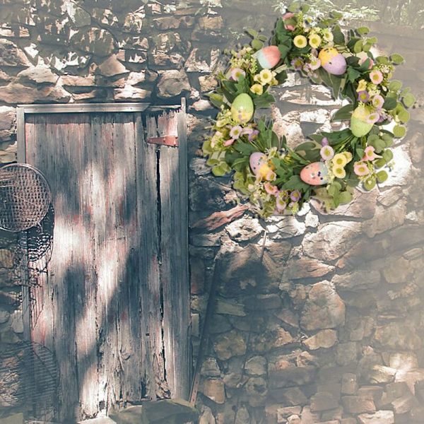 Påsksimulering Ägg Eukalyptuskrans Konstgjorda Blommor Blad DIY Barn Present Bröllopsdekoration Födelsedag Begs