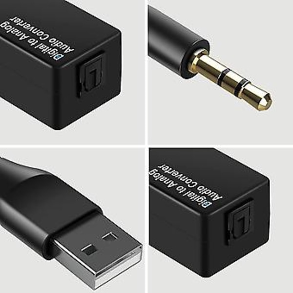 19hz Digital Till Analog Ljudomvandlare, DAC Digital Optisk Tos Till 3.5mm Ljudkabel A