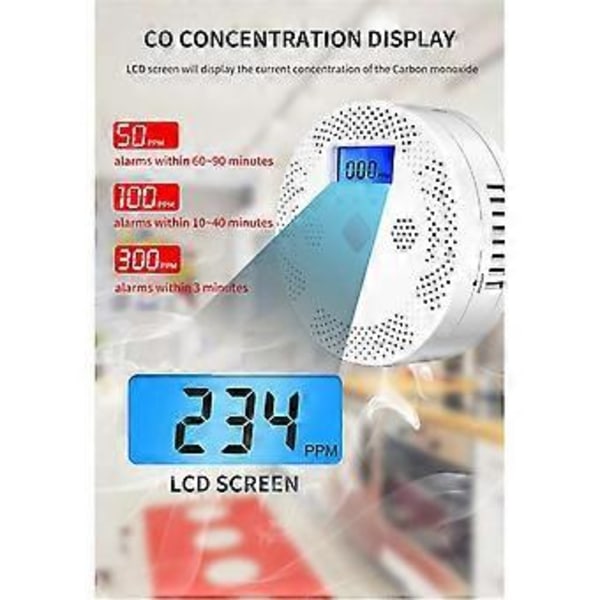 Tuya Wifi Kulilte Detektor med LCD Display 70DB Alarm Lyd CO Gas Sensor Hjem Sikkerhedsbeskyttelse Smart Life
