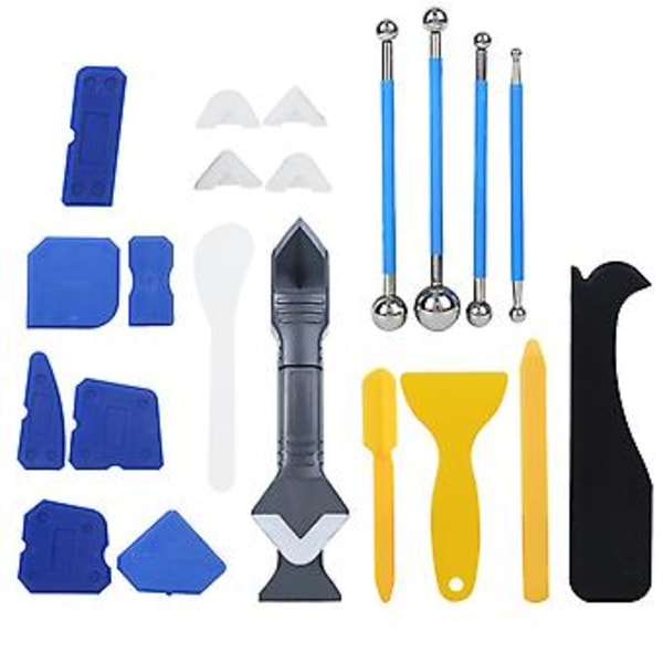 22 st /Set Plast Tätningsmedel Spridare Glaslim Fogmassa Skrapa Sömnad Försköna Verktygssats för Gjutning Fogning Harts