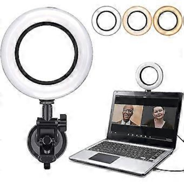 Videokonferanse Lyssett, Datamaskin/laptop Skjerm LED Videolys Dimbar Ringlys