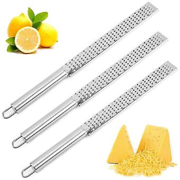 Långt Handtag Rivjärn, 3 st Zester Manuella Rivjärn Handhållet Ostrivjärn Rostfritt Stål Citron Zester Köksredskap Ergonomiskt Handtag För Citron Muskotnöt Cho