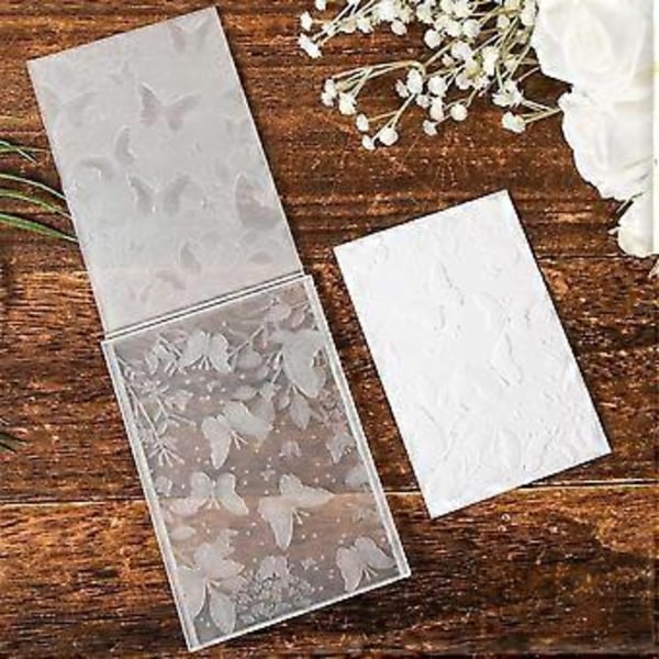 3D Prægefolder, Tekstureret Blomsterblad Sommerfugl Prægeskabelon, til Kortfremstilling Scrapbog Papirhåndværk