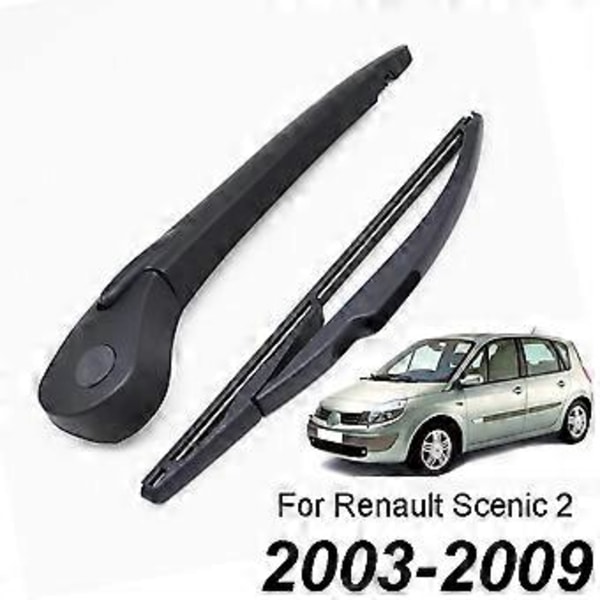 Bakre Torkarblad & Arm Set Kit för Scenic 2 / Grand Scenic 2 Vindruta Vindruta 2003 - 2009