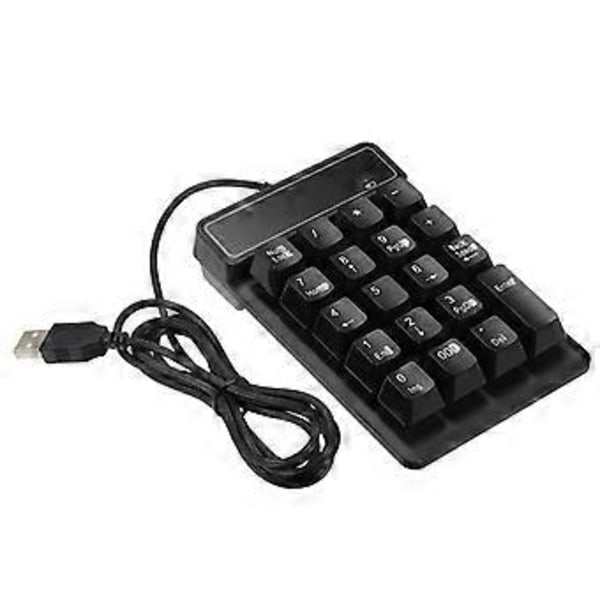 USB Numerisk Tastatur Fuld Størrelse 19 Taster Bærbar Slank Mini Num Pad til Laptop Desktop Computer PC Store Print Bogstaver