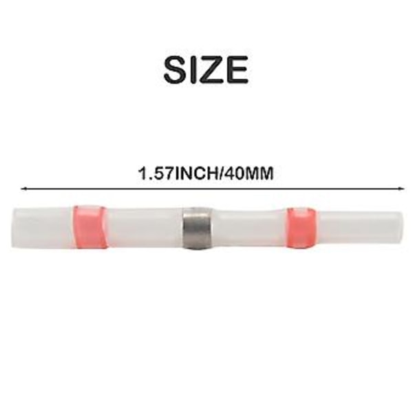 50 stk. S Ledningsstik, Krympe Butt Connector Isolerede Butt