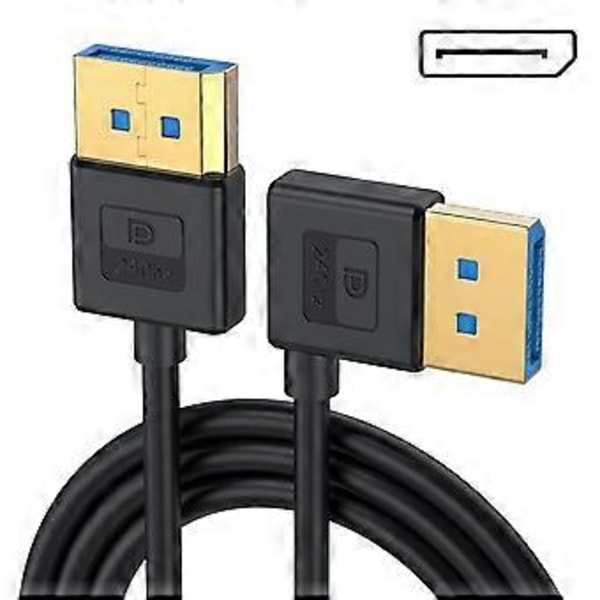 1 meter DisplayPort 1.4 Forlengelseskabel 90 Grader DP 8K60Hz 4K144Hz Video Lydkabel for Laptop PC Skjerm, Høyre Bend