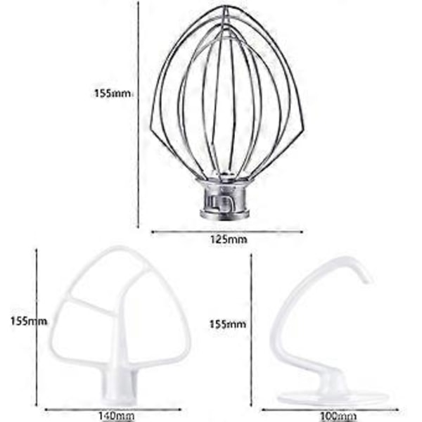 Mixertillbehörssats för K45DH Degkrok, K45WW Visp, K45B Belagd Platt Visp, 3 st Skål Vertikal Mixer Reparationssats