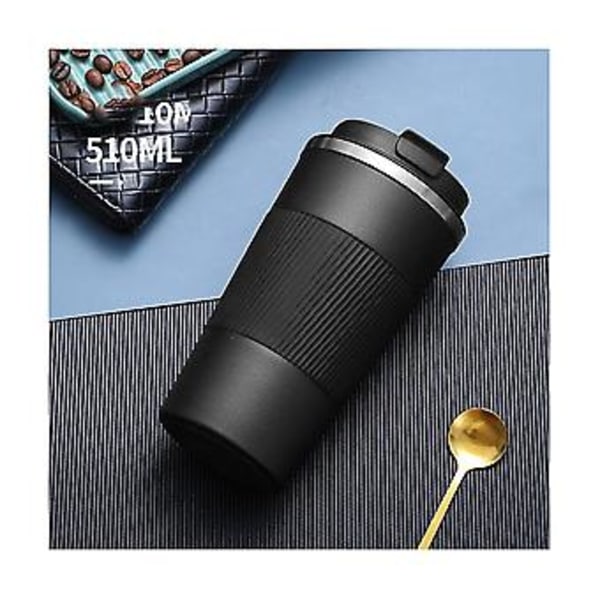 510ml Dubbel Rostfritt Stål 304 Kaffemugg Läcksäker Halkfri Bil Vakuumflaska Rese Termosmugg