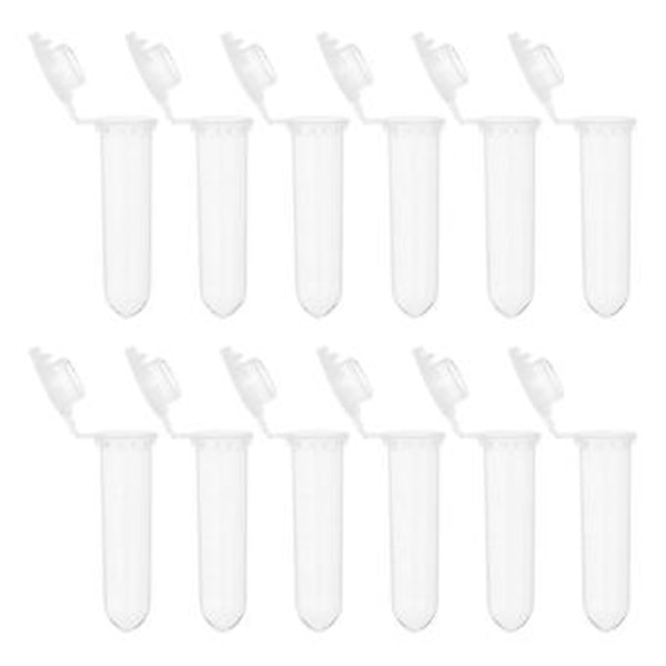 2ML Centrifugrör, 1000 st Rundbottnade Centrifugrör med Snäpplock och Graderade Markeringar för Prov Transparent