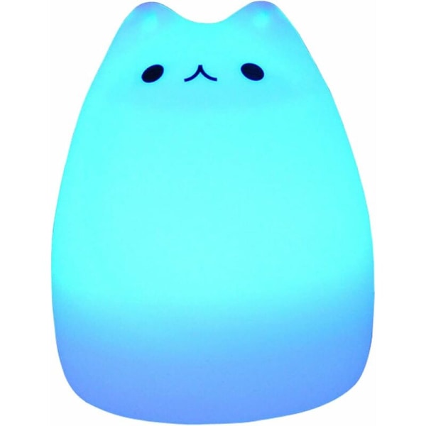 Children's pilot 7 colors silicone cute chat led night light lamp usb table lamp rechargeable baby kids bedside room children study lamp lamp