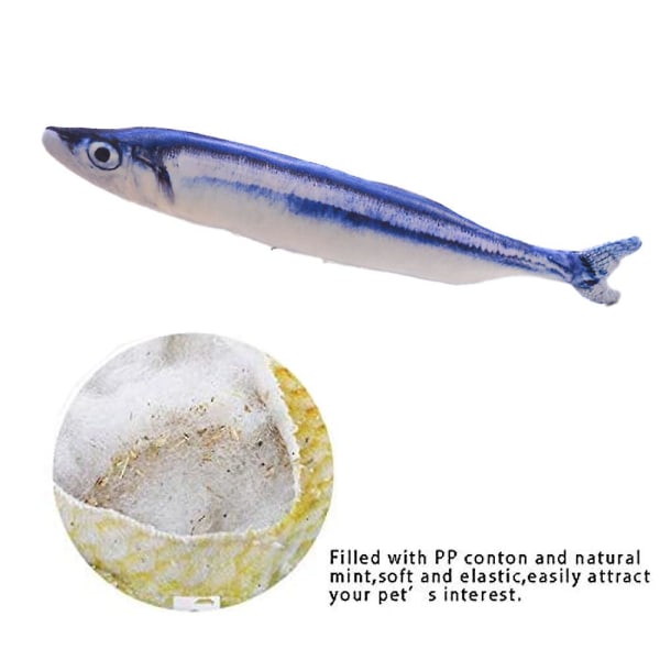 5 stk. katteurt legetøj simulerer fisk form fluffy katteurt interaktivt kæledyr pude tygge forsyninger Style4