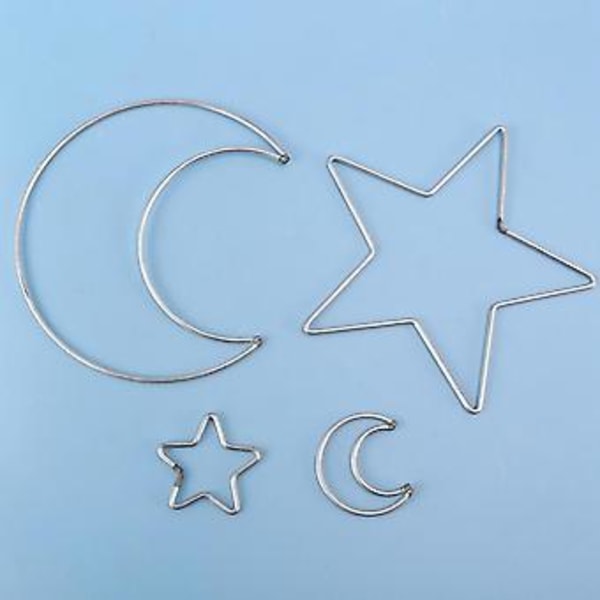 Måne Stjerne Drømmefanger Metallringer Sirkel Makrame For DIY Håndverk Drømmefanger Laging Hjem Veggdekor