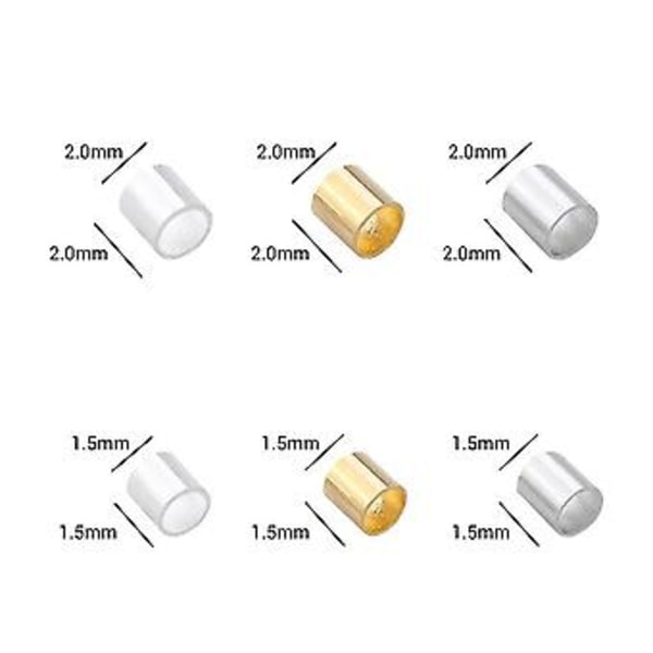 1.5 2.0mm 3 S Rør Krympe Endeperler Kit Sp Perler Til Smykkefremstilling Fund Leverandør