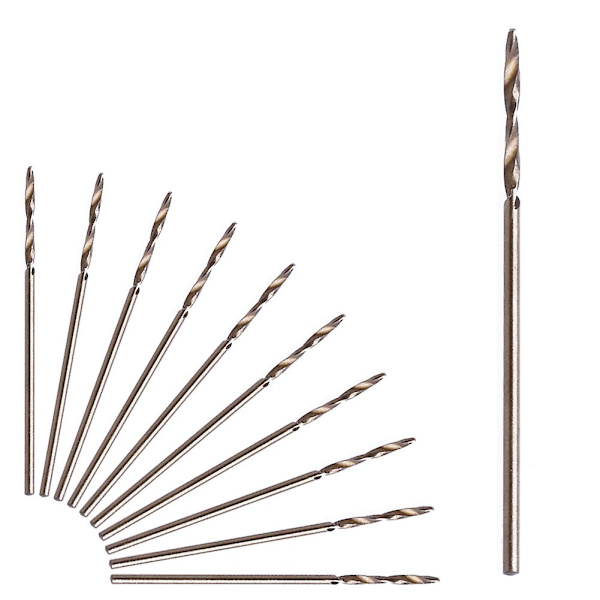 1mm Rundskaft HSS Bor Sæt Rundskaft Spiral Bor Træ Metal Kit 10stk