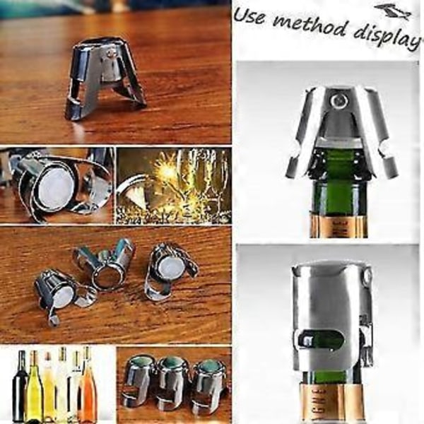 Champagne Prop Champagneflaske Prop Rustfri Stål Prop Til Champagne Vakuumforseglet Til Vinflaske Prop Prosecco, Mousserende Vin Prop