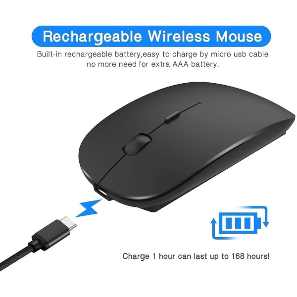 Langaton Bluetooth hiiri – ladattava ja äänetön minihiiri
