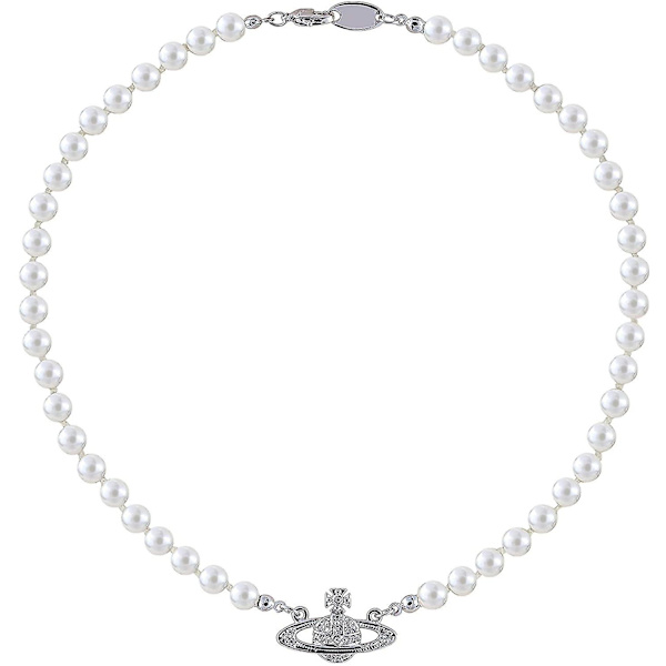 Rhinestone Kunstig Planet Saturn Perle Halskjede Dame Smykker