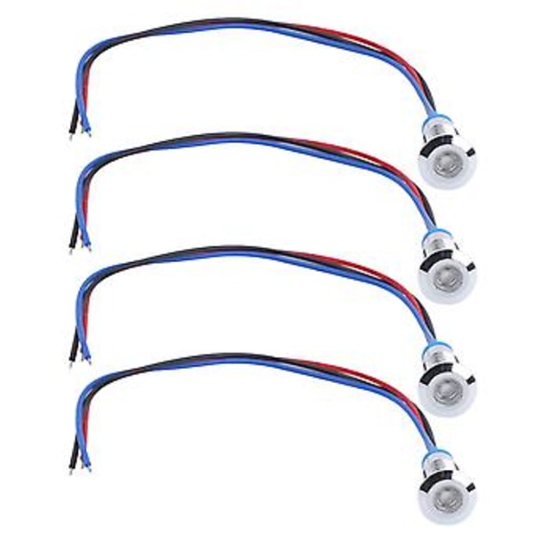 4 kpl LED-merkkivalo 2-värinen yhteinen anodi vedenpitävä metalli 8mm 220V (punainen sininen)