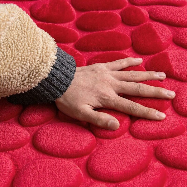 Antiskli baderomsmatte 40x60cm Innendørs dørmatte Memory Foam Inngangsteppe for baderom Badekar Kjøkken Rød