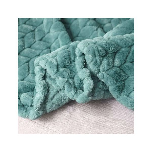 Super blød flanneldyne, høj kvalitet mikrofiber, Celadon 127 x 178cm, hyggelig og varm, egnet til alle årstider