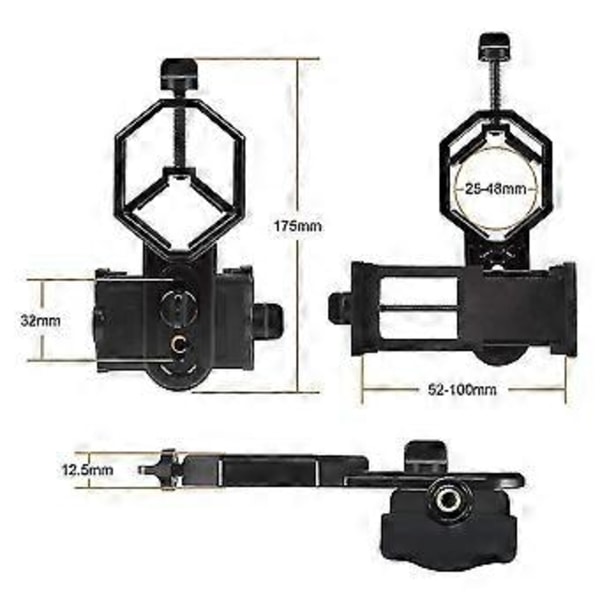 Universell Teleskop Kamera Adapter Mobiltelefon Adapter Feste Klemme Brakett Holder For Spotting Kompatibel