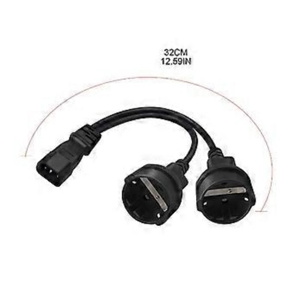 3-benet stik IEC320-C14 til dobbelt EU4.8mm konverter strømkabel ledning