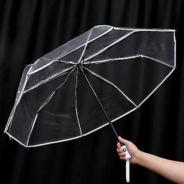 Transparent Automatisk Paraply Regn Kvinder Mænd Regn Auto Paraply Foldbar
