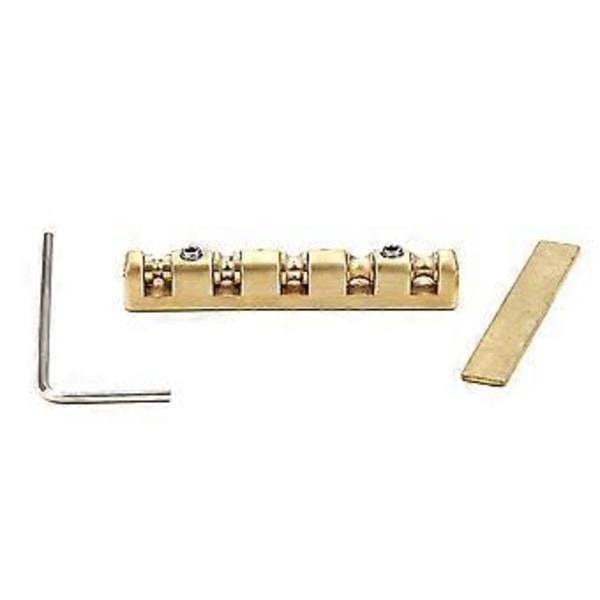 Elektrisk Gitarr Mässingssadel 42mm Höjdjusterbar Mässingsrullsadel Gitarrsadel 6-strängad Elektrisk Gitarr Ersättningsdelar