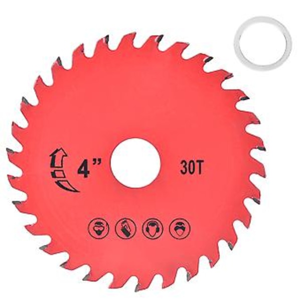10 cm 30-hampainen punainen kovametallisirkkelinterä puuntyöstökoneeseen