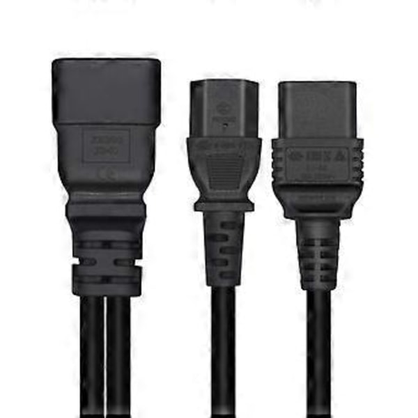 IEC 320 C20 til C13+C19 Strømkabel C20 Han til C13+C19 Y Splitter Adapter Forlænger Strømkabel til Computer Printer