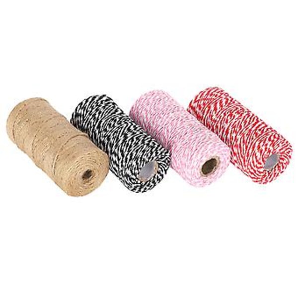 4 st Förpackningssnöre Rep Tvinnad Bomull Baker Twine Sladd DIY Hantverk Handgjorda Tillbehör