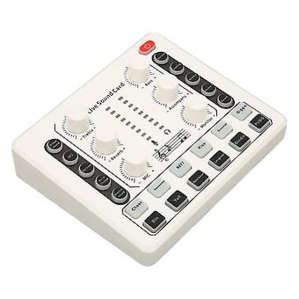 Live Lydkort med Flere Lydeffekter Stemmeforvrengende Mini Lydmikser for Live Streaming Hjemme KTV