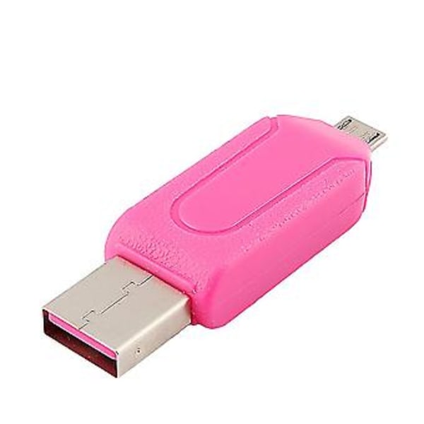 2-i-1 Dubbel USB-kontakt för OTG Minneskortläsare för Smartphone Dator