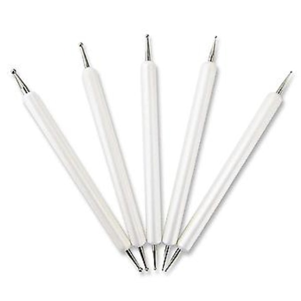 Präglingsverktyg Set Dubbeländad Spårnings- och Prickverktyg Stylus För Kolpapper Mandala Stenmålning, Keramiklera, Präglingskonst 5 st