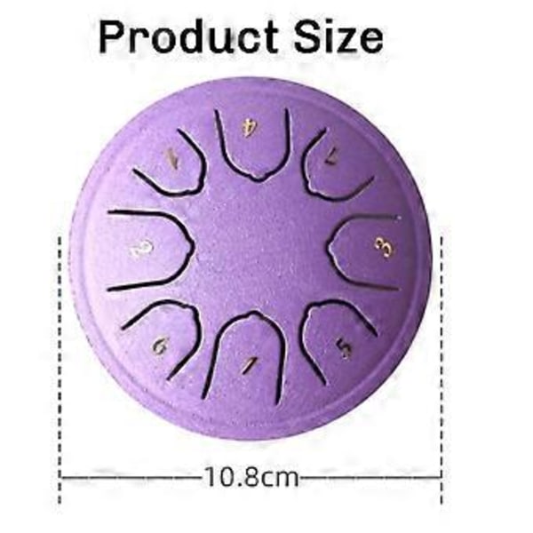 Regntrumma för Utomhusbruk, Stål Tongue Drum, 8 Toner 4,5 Tum Chakra Tank Drum Stål Slagverk Vadderade Klubbor Marinblå