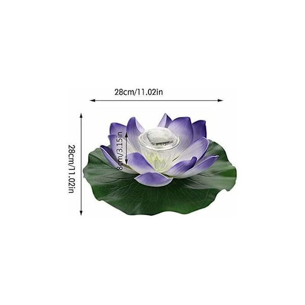 Vattentät solcellslampa med flera färger och LED-färgväxlande lotusblomma - Fei Yu